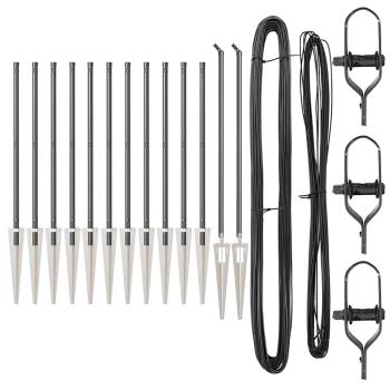 Zaunpfosten mit Spike 13 Stück Ø32 mm 60 cm Galvanisiertes Stahl