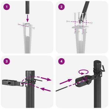 Zaunpfosten mit Spitze 7 Stück Ø32 mm 120 cm verzinkter Stahl