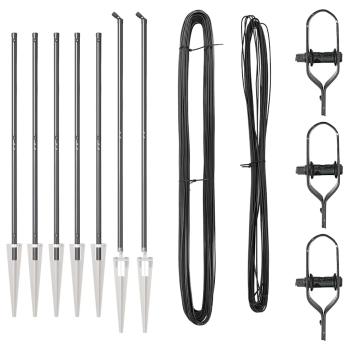 Zaunpfosten mit Spike 7 Stück Ø32 mm 140 cm Verzinkter Stahl
