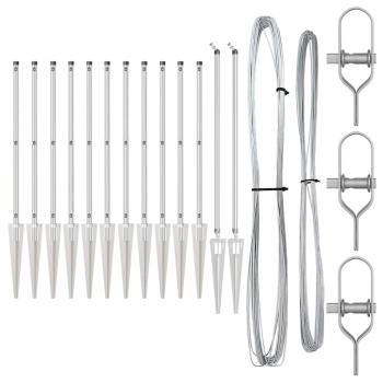 Zaunpfosten mit Spitze 13 Stück Ø32 mm 120 cm Verzinkter Stahl