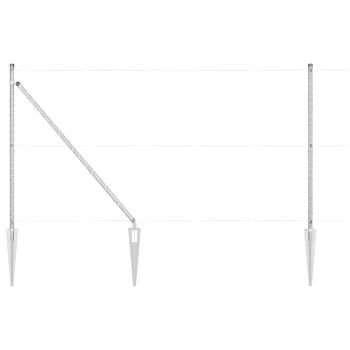 Zaunpfosten mit Spitze 7 Stück Ø32 mm 140 cm Galvanisiertes Stahl