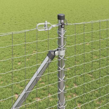 Zaunpfosten mit Spitze 7 Stück Ø32 mm 140 cm Galvanisiertes Stahl