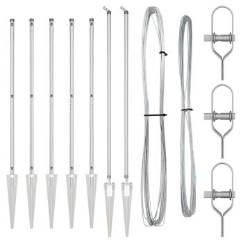 Zaunpfosten mit Spitze 7 Stück Ø32 mm 140 cm Galvanisiertes Stahl