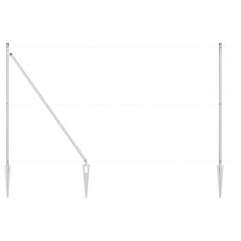 Zaunpfosten mit Spike 7 Stück Ø32 mm 170 cm Galvanisiertes Stahl