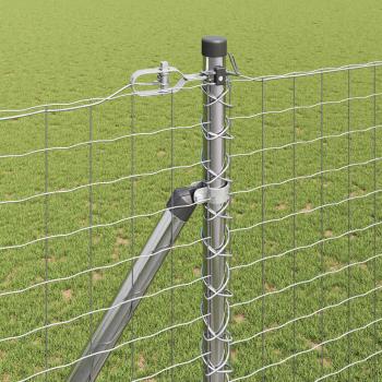 Zaunpfosten mit Spike 7 Stück Ø32 mm 170 cm Galvanisiertes Stahl