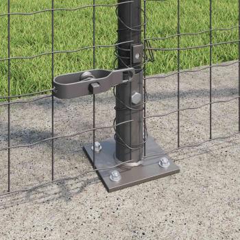 Zaunpfosten mit Basisplatten 7 Stück Ø32mm 83,5cm verzinkter Stahl