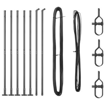 Zaunpfosten mit Basisplatten 7 Stück Ø32mm 83,5cm verzinkter Stahl