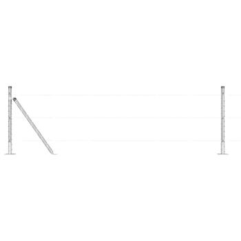 Zaunpfosten mit Bodenplatten 13 Stück Ø32mm 50cm verzinkter Stahl