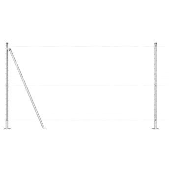 Zaunpfosten mit Grundplatten 13 Stück Ø32mm 68,5cm galvanisierter Stahl