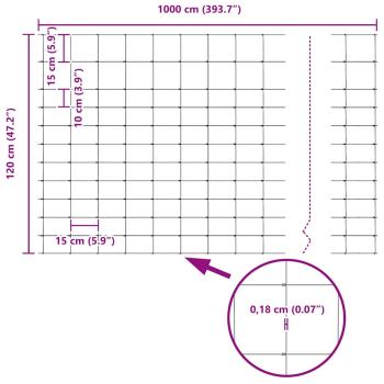 Feldzaun 1,2x10 m verzinkter Stahl