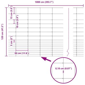 Feldzaun 1,2x10 m feuerverzinkter Stahl