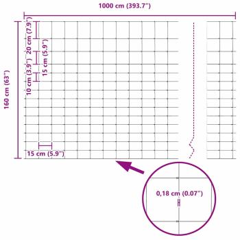 Feldzaun 1,6x10 m Verzinkter Stahl
