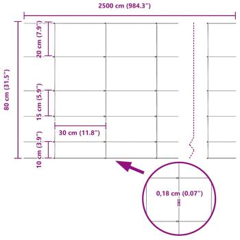 Feldzaun 0,8x25 m Verzinkter Stahl