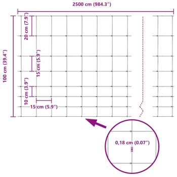 Feldzaun 1x25 m Verzinkter Stahl
