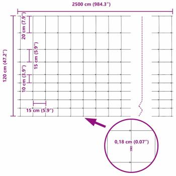 Feldzaun 1,2x25 m Galvanisierter Stahl