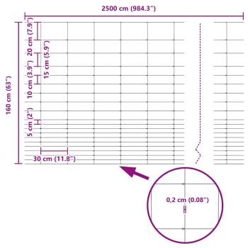 Feldzaun 1,6x25 m galvanisierter Stahl