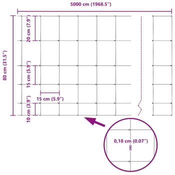 Feldzaun 0.8x50 m Galvanisierter Stahl