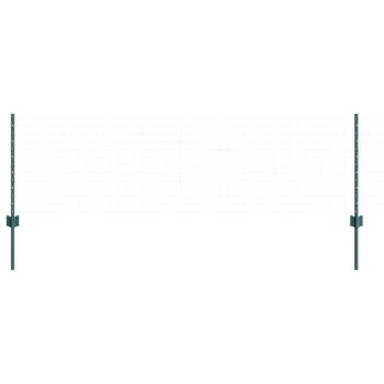 Zaunpfosten 11 Teile U-Kanal Grün 60 cm Stahl