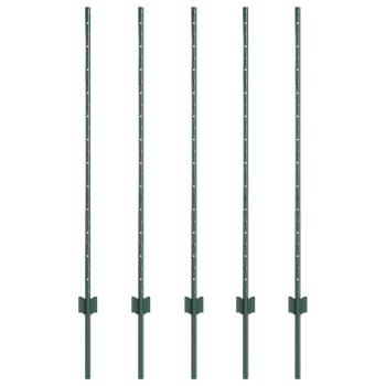 Eingebetteter Zaunpfosten 5 Stk. Grün 160 cm