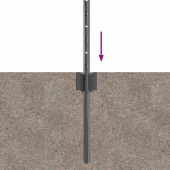 ARDEBO.de - Zaunpfosten 5 Stück U-Channel Grau 40 cm Stahl