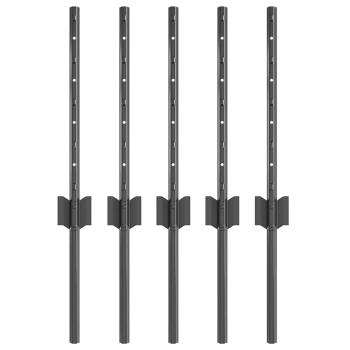Zaunpfosten 5 Stück U-Channel Grau 40 cm Stahl