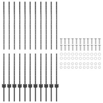 Eingebetteter Zaunpfosten 11 stk. Grau 180 cm
