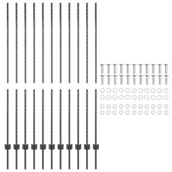 Eingebetteter Zaunpfosten 11 stk. Grau 200 cm