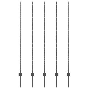 Zaunpfosten 10 Stück U-Kanal Grau 160 cm Stahl