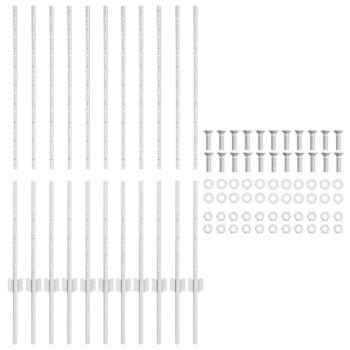 Eingebetteter Zaunpfosten 11 stk. Silber 160 cm