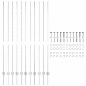 Eingebetteter Zaunpfosten 11 stk. Silber 200 cm