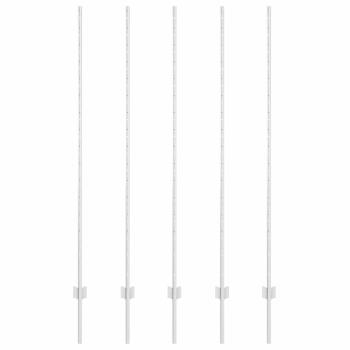 Eingebetteter Zaunpfosten 5 Stk. Silber 200 cm