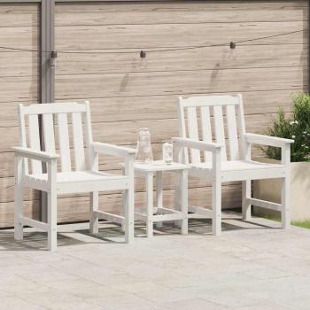 ARDEBO.de - Gartenstühle 2 Stück Weiß HDPE