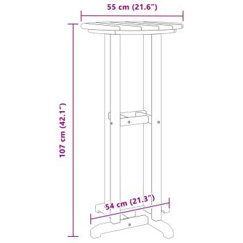 Bartisch Hellgrau 55x55x107 cm HDPE