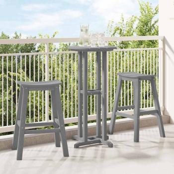 ARDEBO.de - Barhocker 2 Stück Hellgrau HDPE