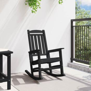 Garten Schaukelstuhl Schwarz 70x92x108 cm HDPE