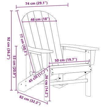 Adirondack-Stuhl Schwarz 74x82x91 cm HDPE