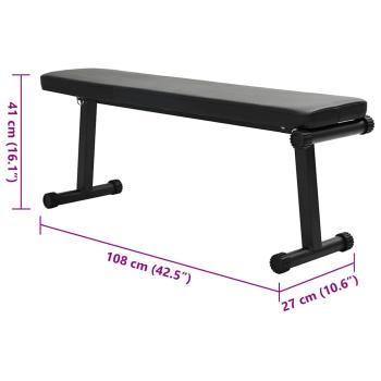 Klappbare Gewichtsbank 100 kg Schwarz 107x27x41 cm Stahl