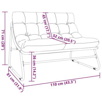 ARDEBO.de - Gartenbank mit Kissen Schwarz 110x80x71 cm Stahl