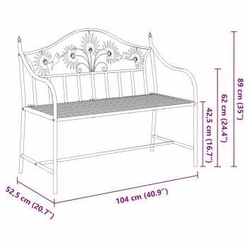 Gartenbank Weiß Metall 104 x 52,5 x 89 cm Robust und langlebig