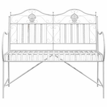 Bank Weiß Metall 103,5 x 59 x 89 cm Langlebig Gartenbank