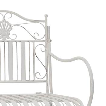 Bank Weiß Metall 103,5 x 59 x 89 cm Langlebig Gartenbank