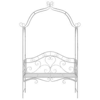 Gartenbank Weiß Metall 121 x 48 x 200 cm Dekorative Intarsien