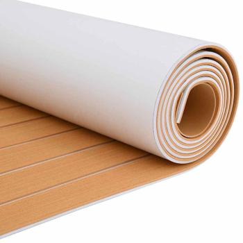 Bootsbelag Selbstklebend Braun und Weiß 240x60 cm EVA-Schaum