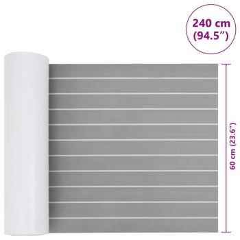 Bootsbodenbelag Selbstklebend Hellgrau & Weiß 240x60 cm EVA-Schaum