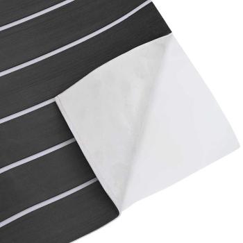 Bootsfußboden Selbstklebend Dunkelgrau und Weiß 240x60 cm EVA-Schaum