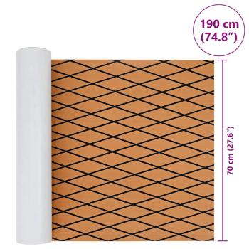 Bootsfußboden Selbstklebend Braun und Schwarz 190x70 cm EVA-Schaum