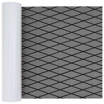 ARDEBO.de - Bootsboden Selbstklebend Hellgrau & Schwarz 190x70 cm EVA Schaum