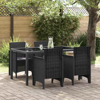 ARDEBO.de - Gartenstühle mit Kissen 4 Stück Anthrazit Poly-Rattan