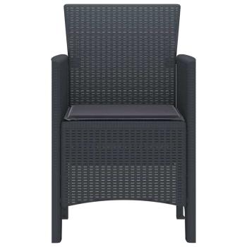 Gartenstühle mit Kissen 4 Stück Anthrazit Poly-Rattan