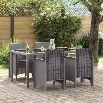 ARDEBO.de - Gartenstühle mit Kissen 4 Stück Hellgrau Poly-Rattan